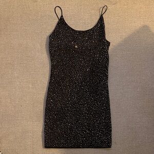 Alice + Olivia Black Glitter Mini Dress